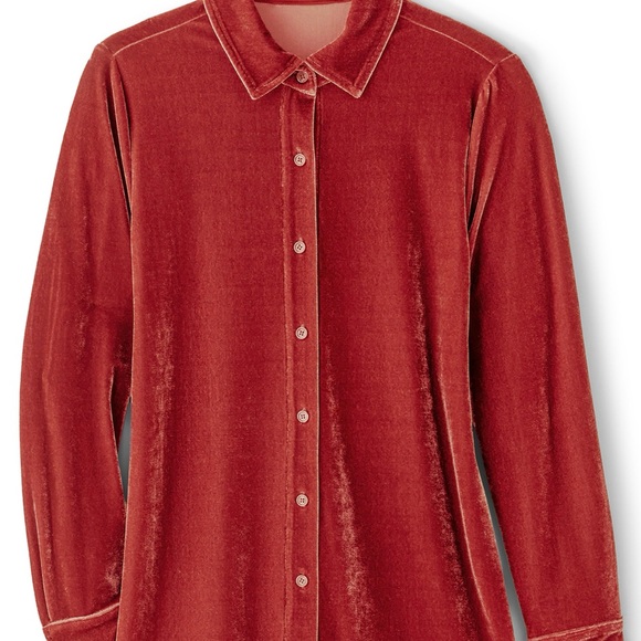 Soft Surroundings Size 2X Velvet Boyfriend Tunic Blouse, New with Tags, MSRP $94 - Picture 6 of 6